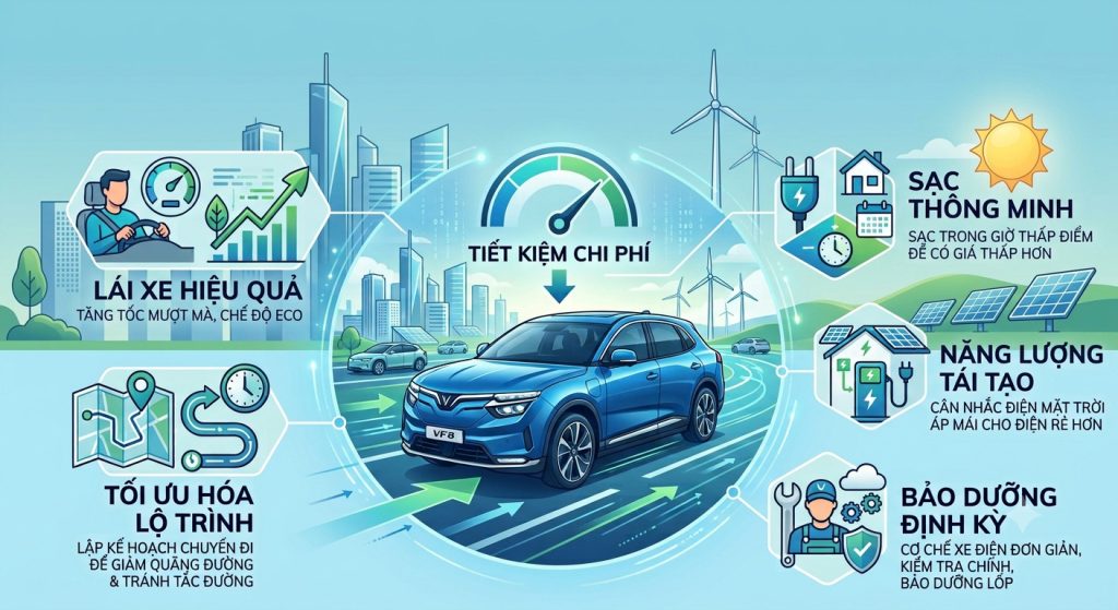 Sử dụng xe điện tại Bà Rịa Vũng Tàu giúp giảm chi phí vận hành