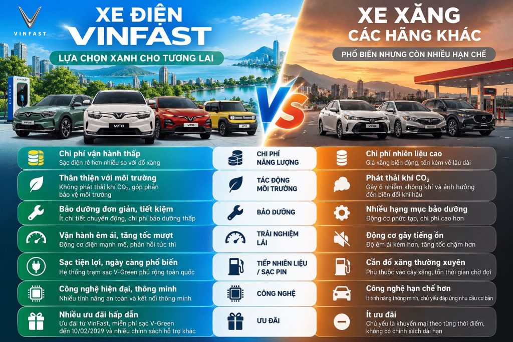 Xe Điện VinFast Có Gì Khác Biệt So Với Xe Xăng?